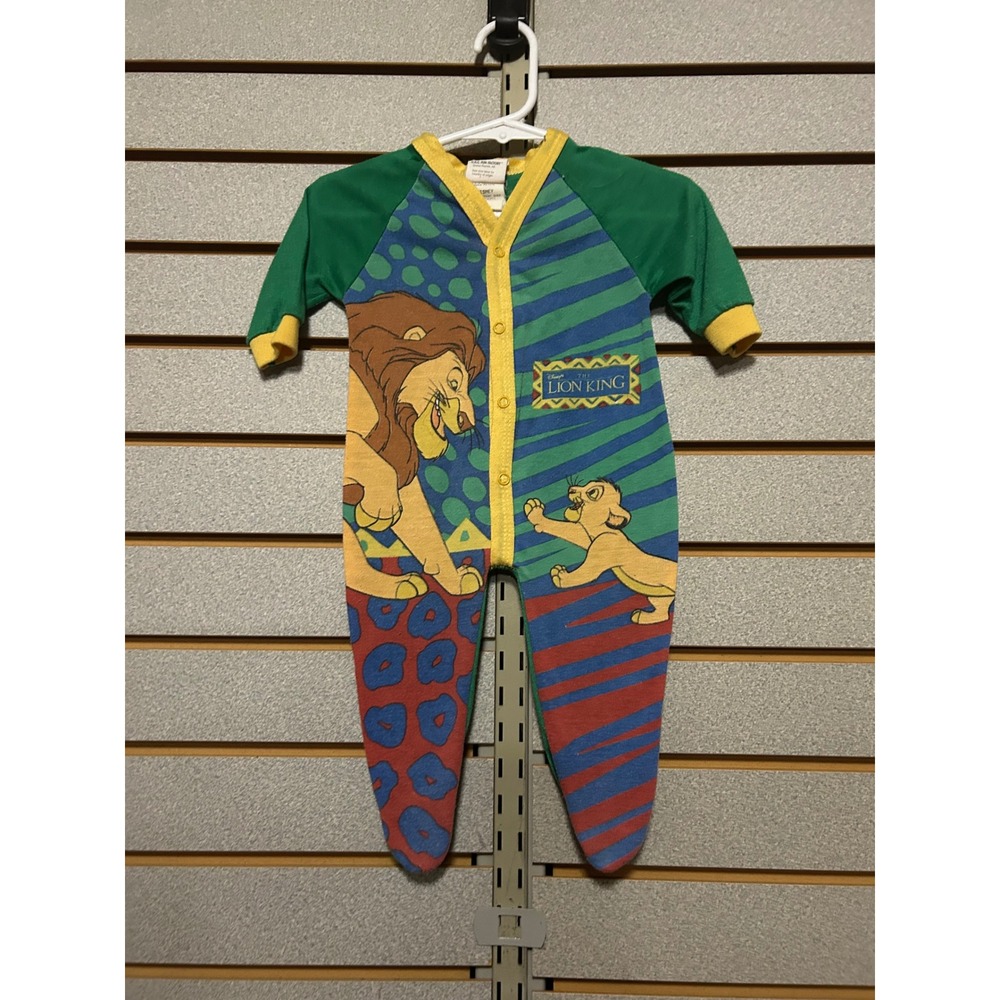 Vintage Disney The Lion King Mufasa Simba Footed Sleeper 0-3 Months Made in USA